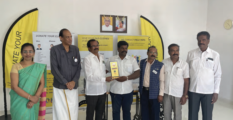 People organizing clothing donations